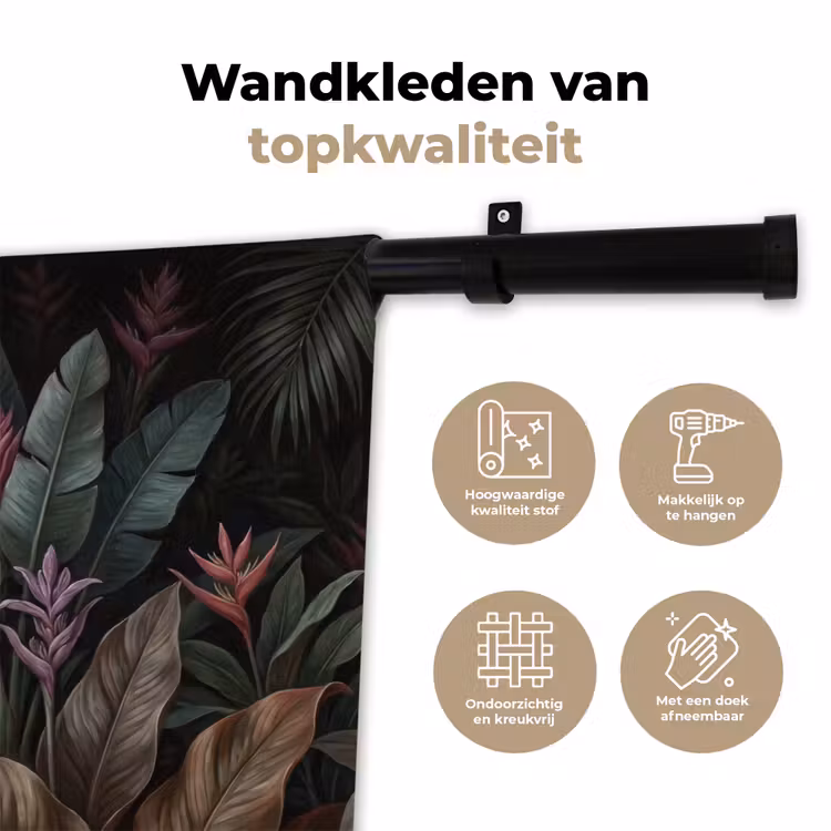 Wandkleed - Planten - Tropisch - Jungle - Donker - Natuur — 3