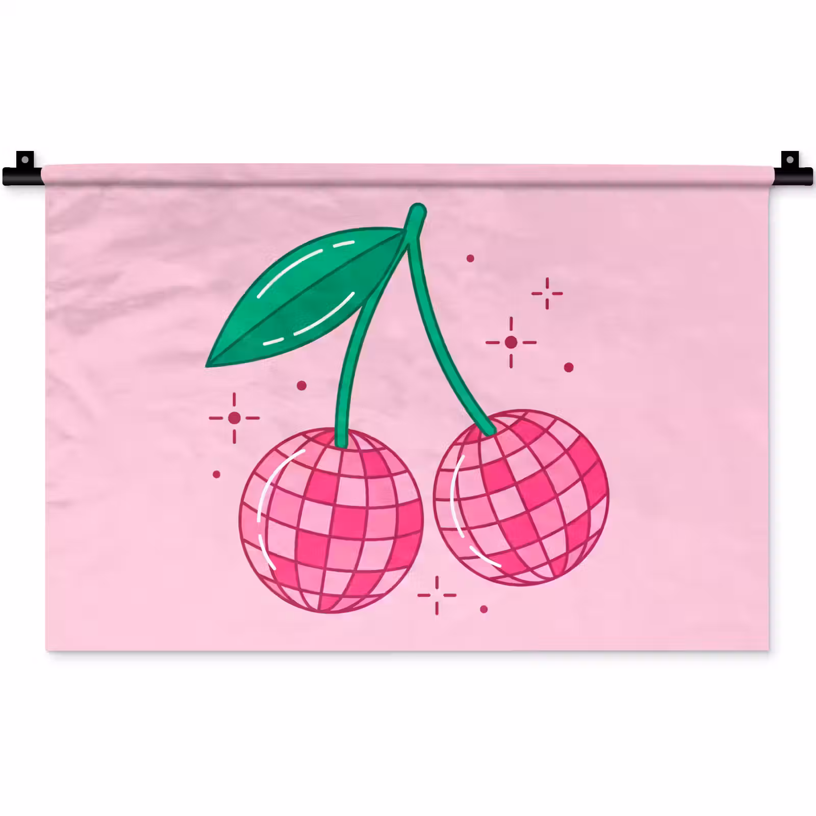Wandkleed - Decoratie - Disco-bal - Feest - Roze — 1