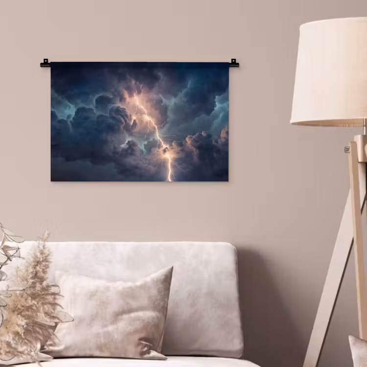Wandkleed - Bliksem - Storm - Natuur - Donker — 2