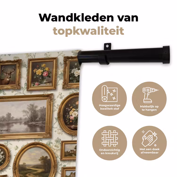Wandkleed - Bloemen - Roze - Stilleven - Klassiek — 3