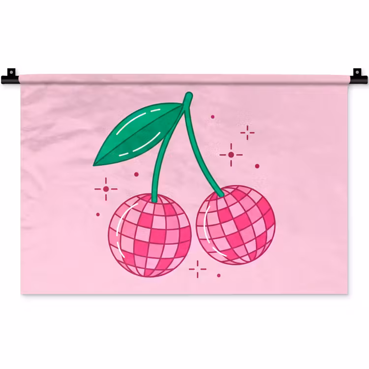Wandkleed - Decoratie - Disco-bal - Feest - Roze — 1