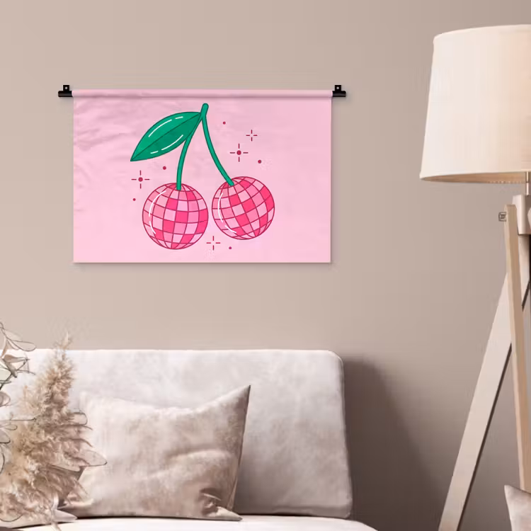 Wandkleed - Decoratie - Disco-bal - Feest - Roze — 2