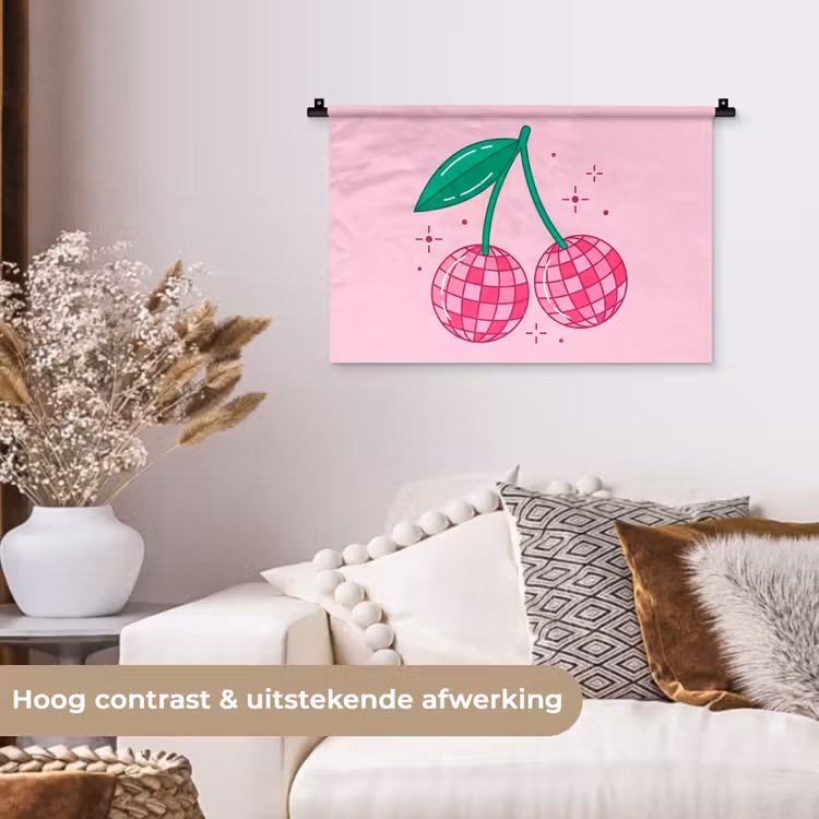 Wandkleed - Decoratie - Disco-bal - Feest - Roze — 4