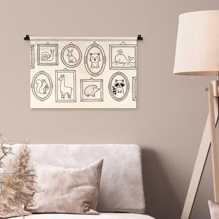 Wandkleed - Dieren - Illustratie - Lijsten - Galerij - Speels — 2