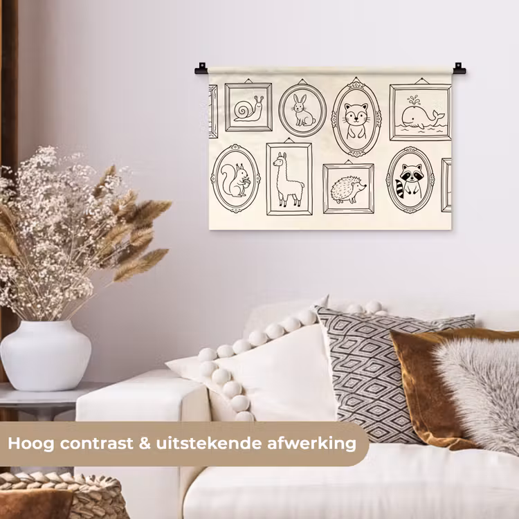 Wandkleed - Dieren - Illustratie - Lijsten - Galerij - Speels — 4