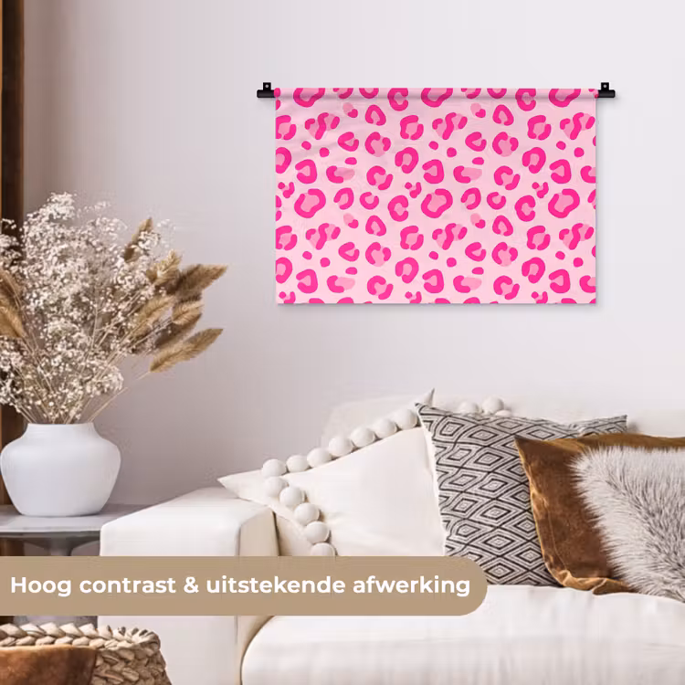 Wandkleed - Dierenprint - Patroon - Abstract - Modern - Roze — 4