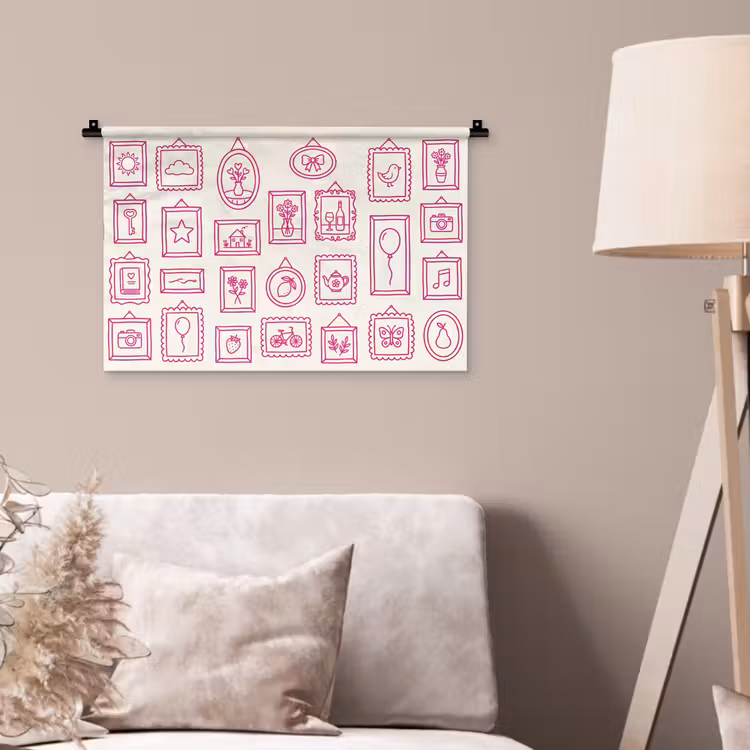 Wandkleed - Illustratie - Collectie - Kunst - Minimalistisch - Roze — 2