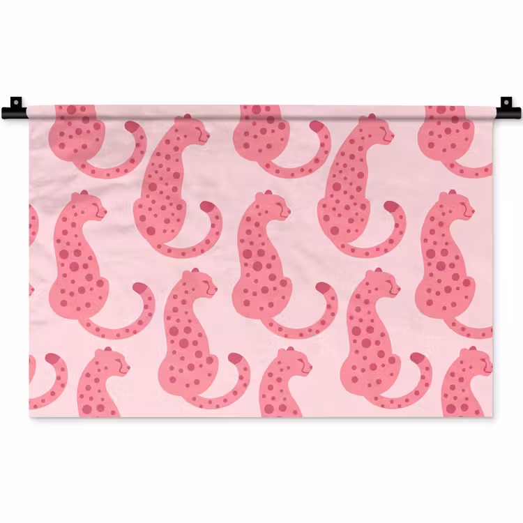 Wandkleed - Kat - Gevlekt - Dieren - Patroon - Roze — 1