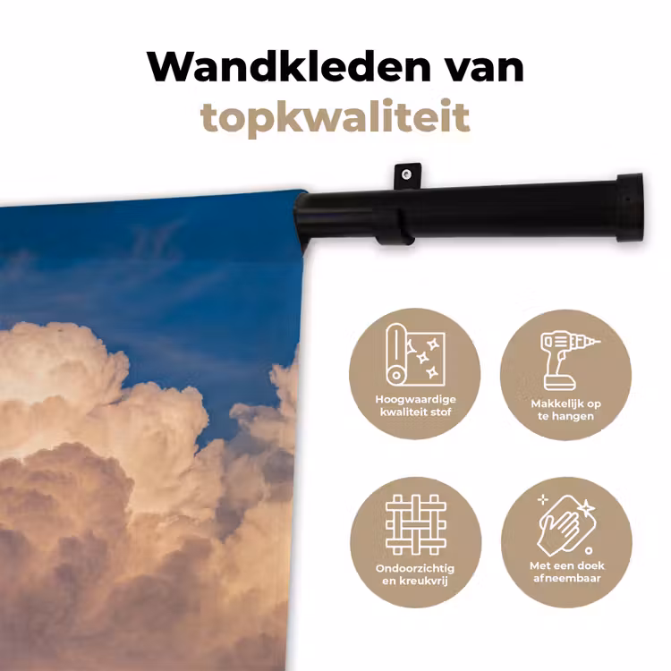 Wandkleed - Maan - Wolken - Natuur - Oranje — 3