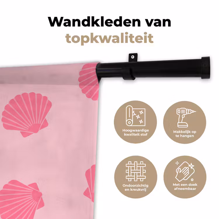 Wandkleed - Schelp - Patroon - Zee - Modern - Roze — 3