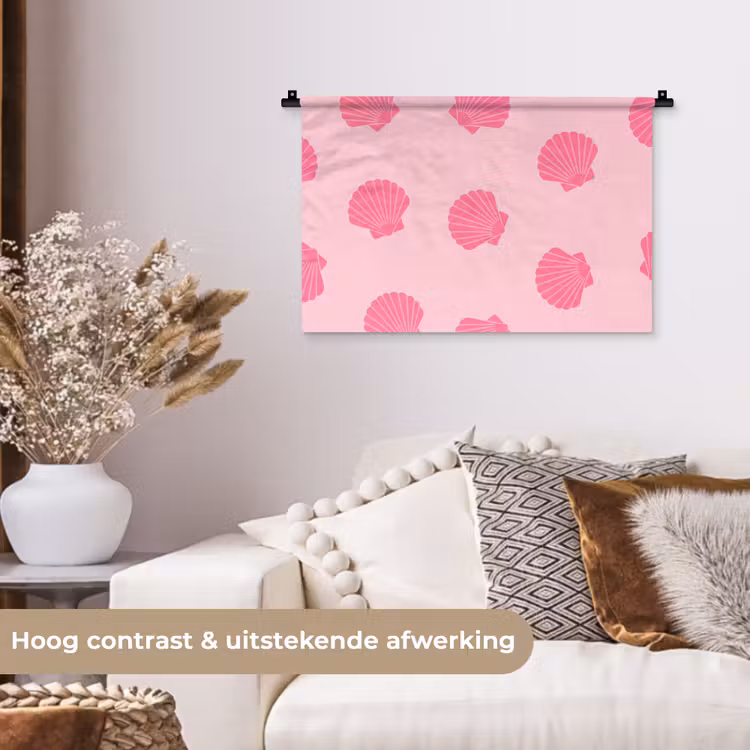 Wandkleed - Schelp - Patroon - Zee - Modern - Roze — 4