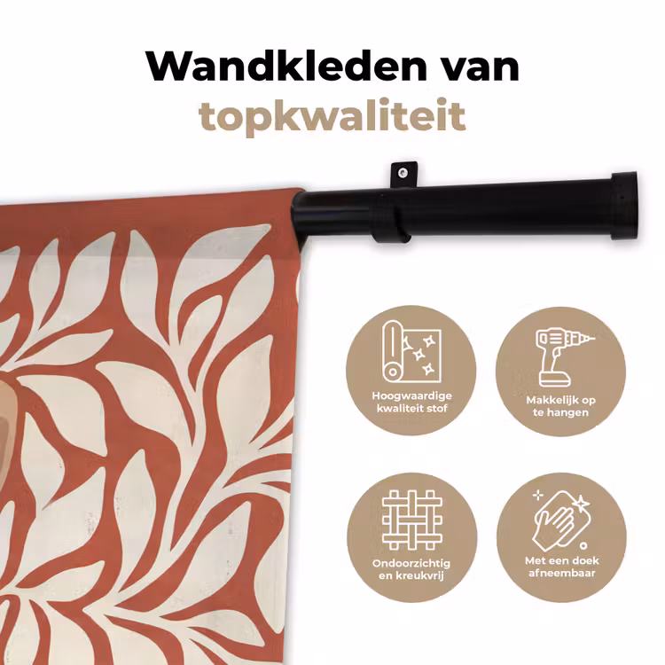 Wandkleed - Bloemen - Abstract - Modern - Beige - Natuur — 3
