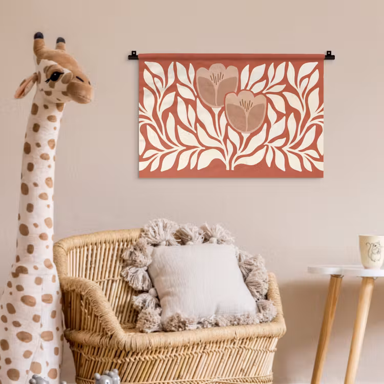 Wandkleed - Bloemen - Abstract - Modern - Beige - Natuur — 5