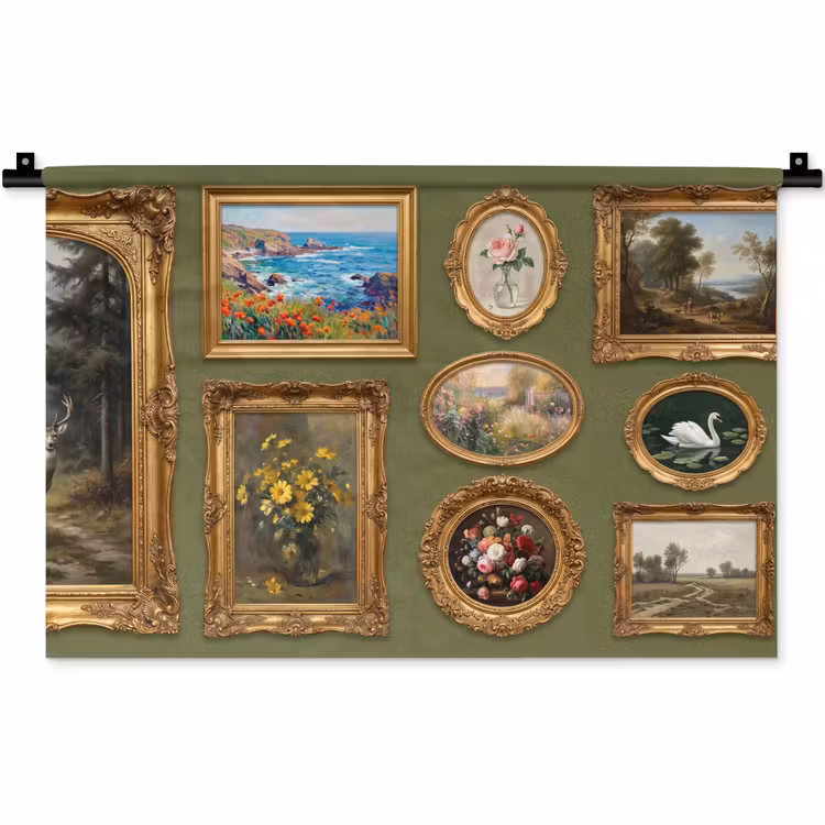 Wandkleed - Hert - Bos - Natuur - Klassiek - Dieren — 1