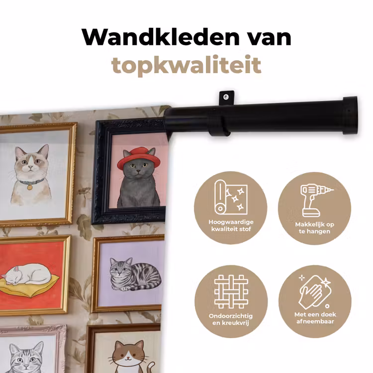 Wandkleed - Kat - Portret - Dieren - Illustratie - Lijst — 3