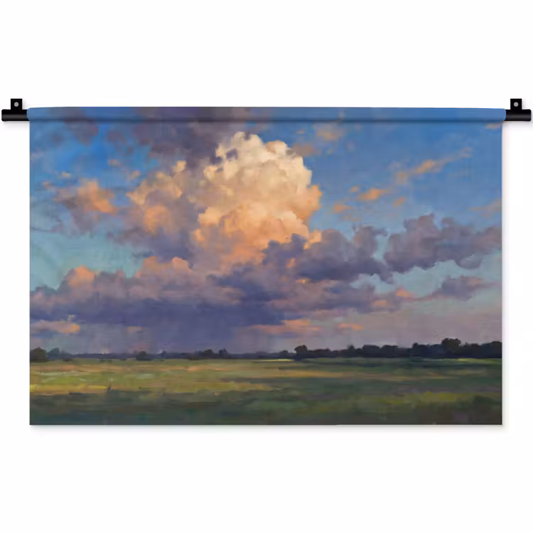 Wandkleed - Lucht - Wolken - Landschap - Modern - Oranje — 1