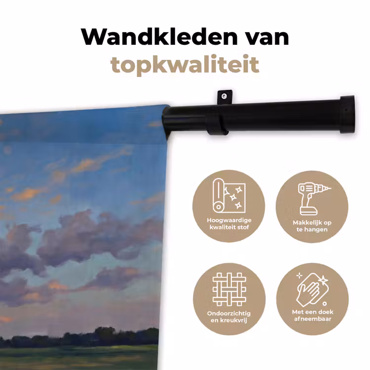 Wandkleed - Lucht - Wolken - Landschap - Modern - Oranje — 3