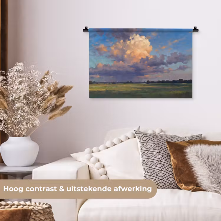 Wandkleed - Lucht - Wolken - Landschap - Modern - Oranje — 4