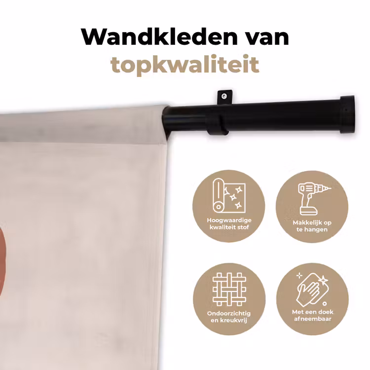 Wandkleed - Plant - Tak - Abstract - Modern - Wit — 3