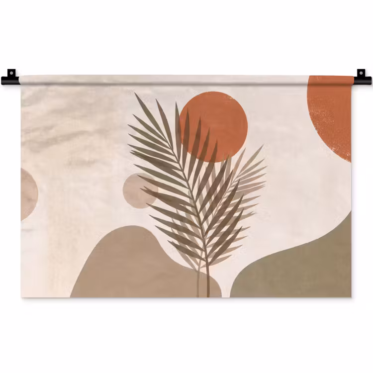 Wandkleed - Planten - Bladeren - Abstract - Modern - Beige — 1