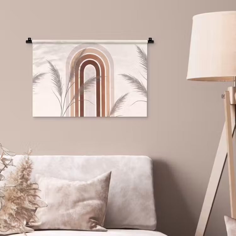 Wandkleed - Abstract - Bogen - Plant - Boho - Beige — 2