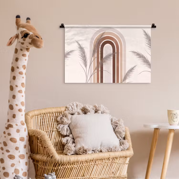 Wandkleed - Abstract - Bogen - Plant - Boho - Beige — 5