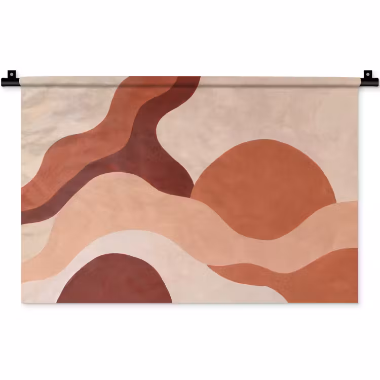 Wandkleed - Abstract - Vormen - Organisch - Aardetinten - Modern — 1