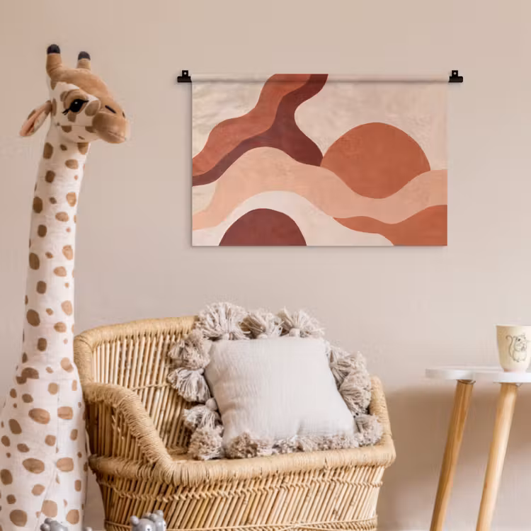 Wandkleed - Abstract - Vormen - Organisch - Aardetinten - Modern — 5