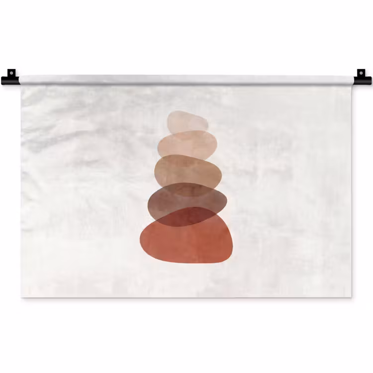 Wandkleed - Abstractie - Gestapeld - Balans - Modern - Aardetinten — 1