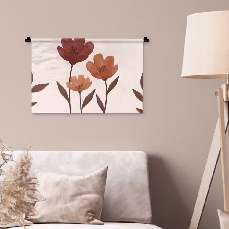 Wandkleed - Bloemen - Abstract - Modern - Bruin - Decoratief — 2