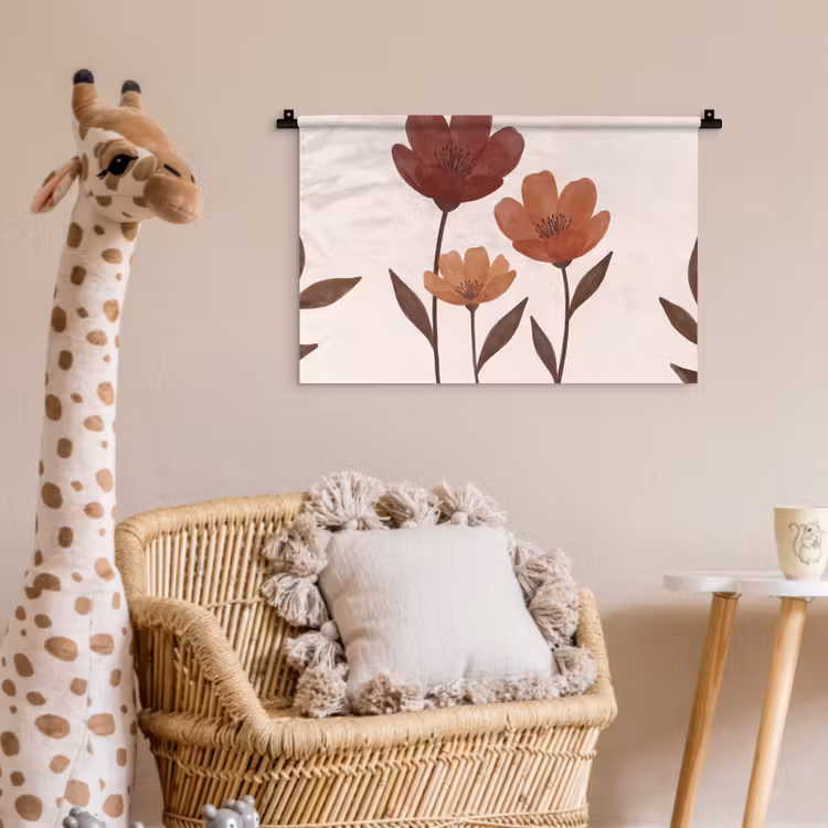 Wandkleed - Bloemen - Abstract - Modern - Bruin - Decoratief — 5