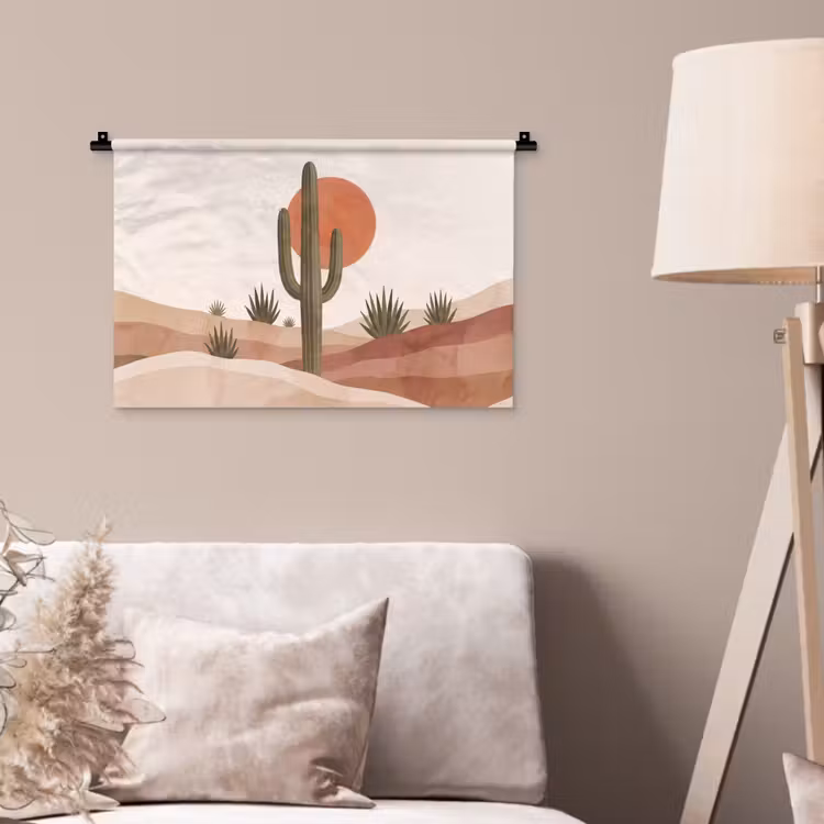 Wandkleed - Cactus - Duinen - Modern - Landschap - Groen — 2