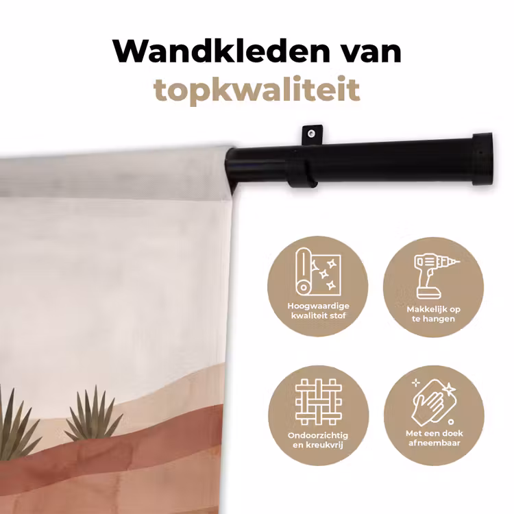 Wandkleed - Cactus - Duinen - Modern - Landschap - Groen — 3