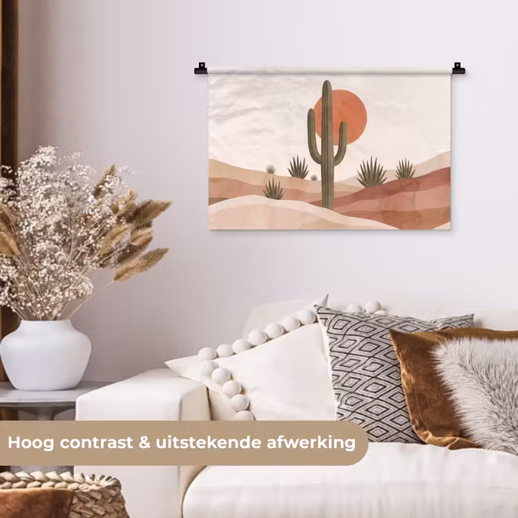Wandkleed - Cactus - Duinen - Modern - Landschap - Groen — 4