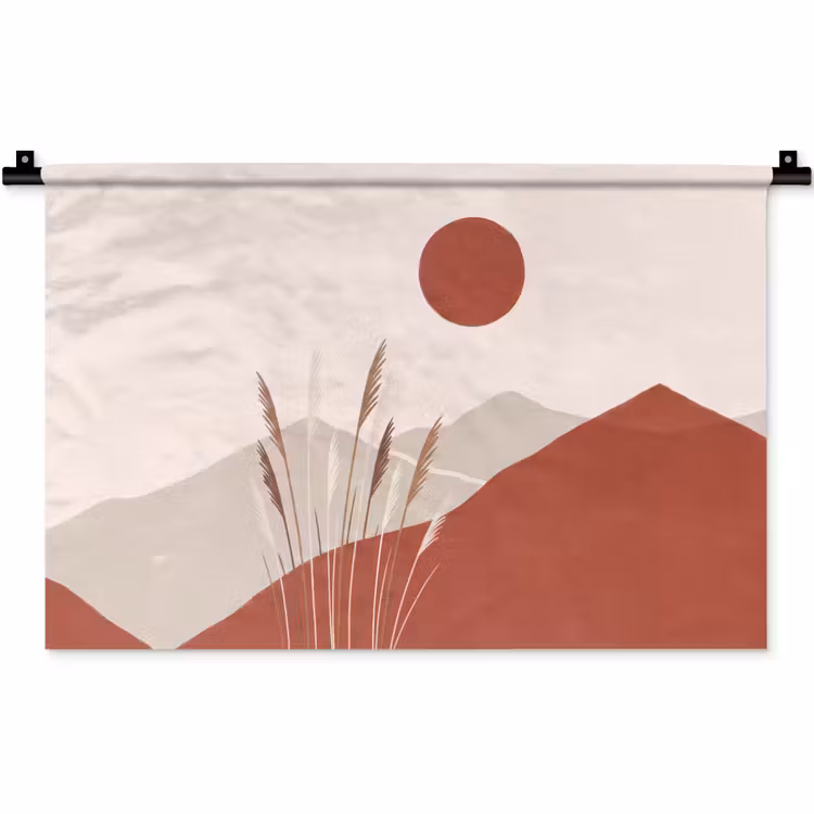Wandkleed - Gras - Landschap - Natuur - Abstract - Beige — 1