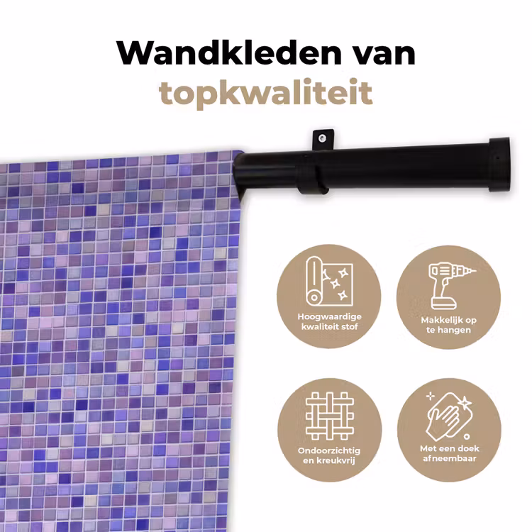 Wandkleed - Mozaïek - Tegels - Lila - Amethist — 3