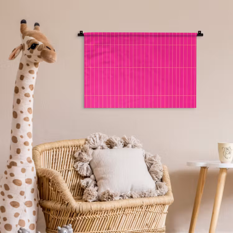 Wandkleed - Patroon - Tegel - Magenta - Roze — 5