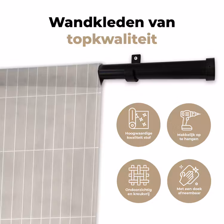 Wandkleed - Patroon - Tegels - Zand — 3