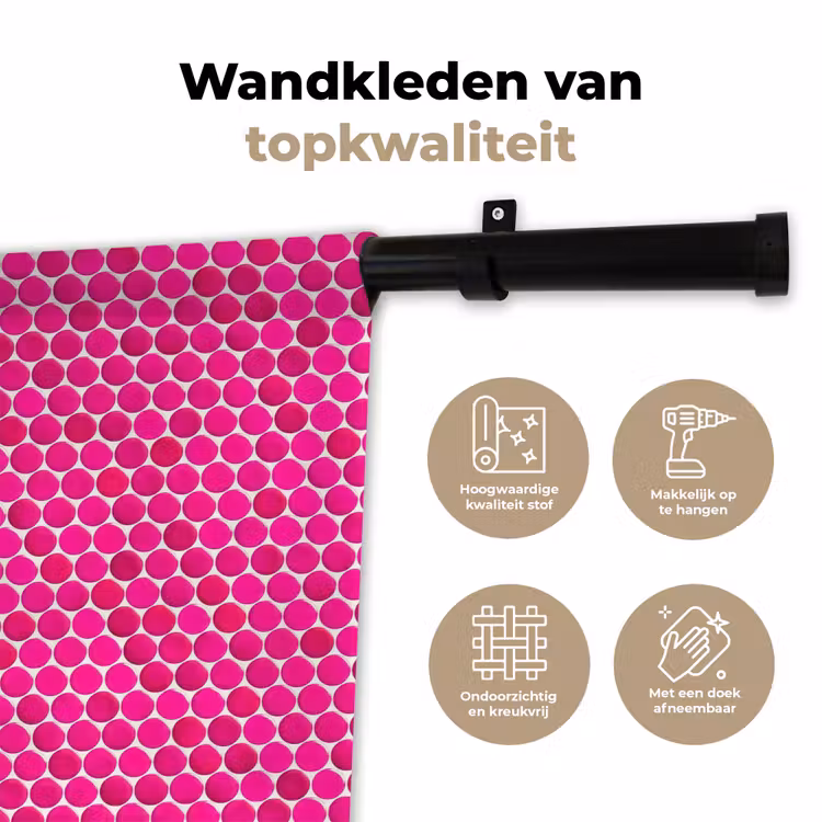Wandkleed - Penny - Mozaïek - Felroze — 3