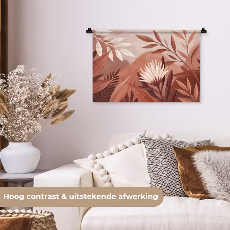 Wandkleed - Planten - Bladeren - Botanisch - Modern - Bruin — 4