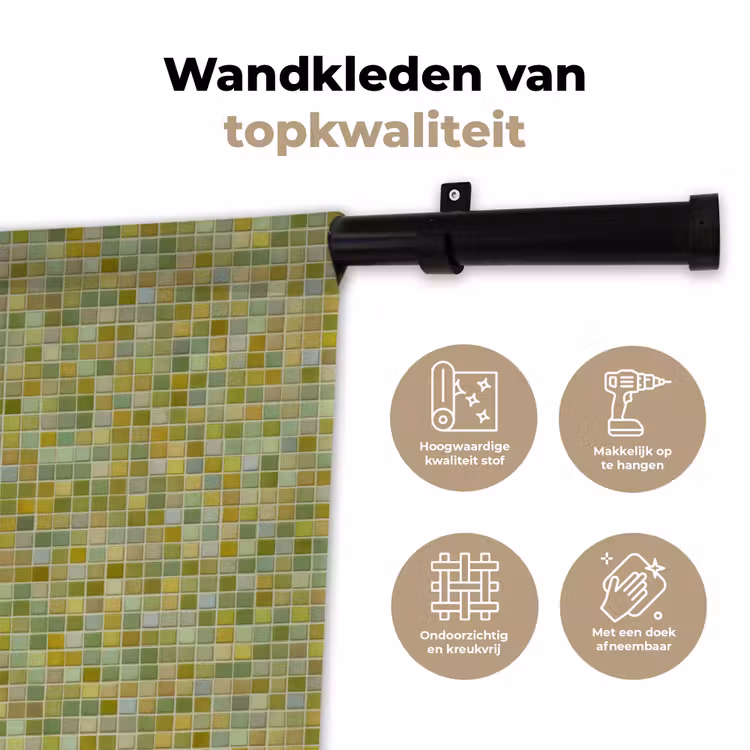 Wandkleed - Mozaïek - Patroon - Groen — 3
