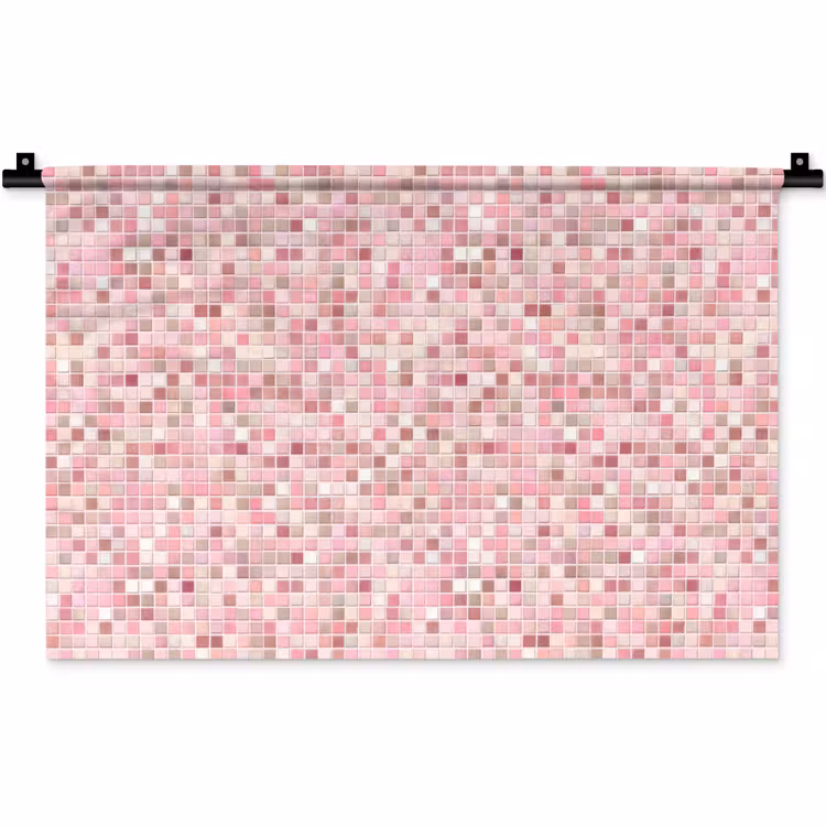 Wandkleed - Mozaïek - Patroon - Roze — 1