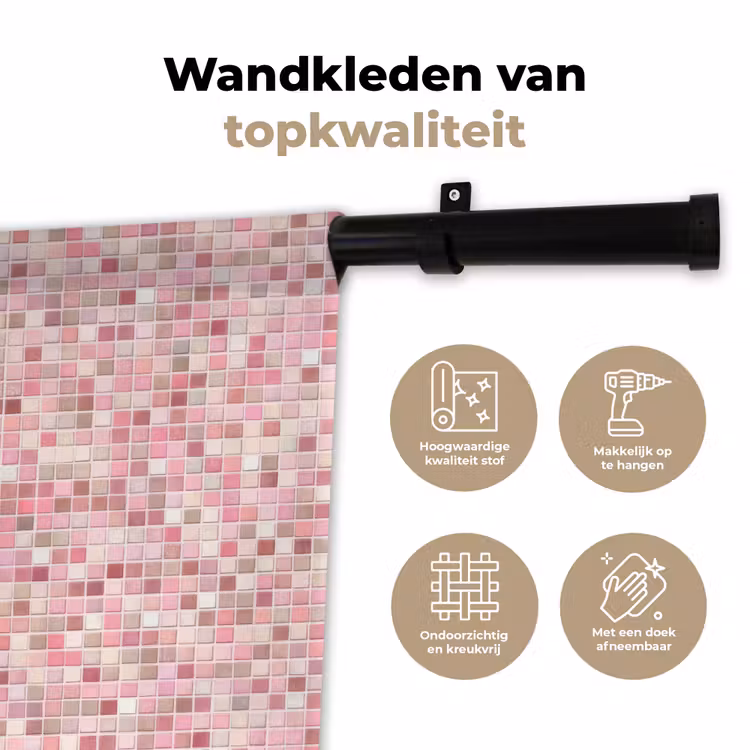 Wandkleed - Mozaïek - Patroon - Roze — 3