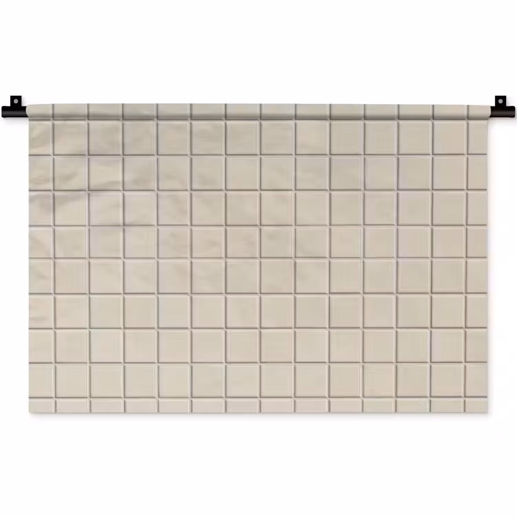 Wandkleed - Patroon - Tegels - Taupe — 1