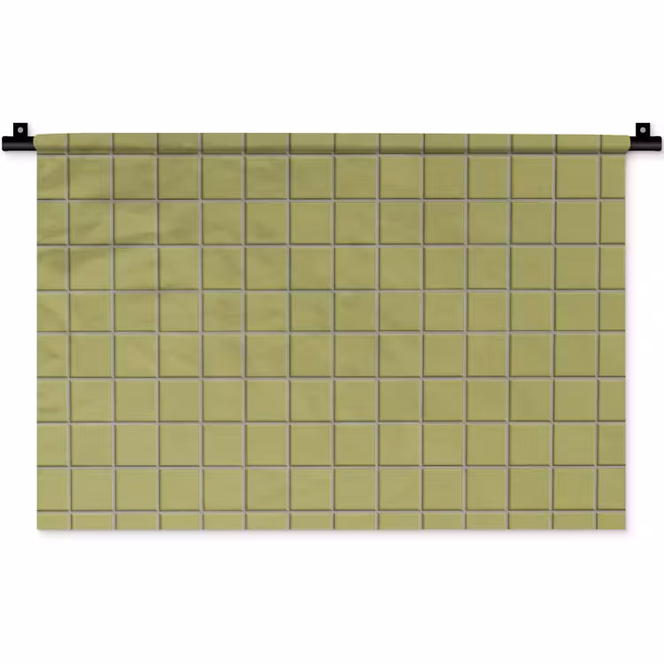 Wandkleed - Tegel - Patroon - Olijfgroen — 1