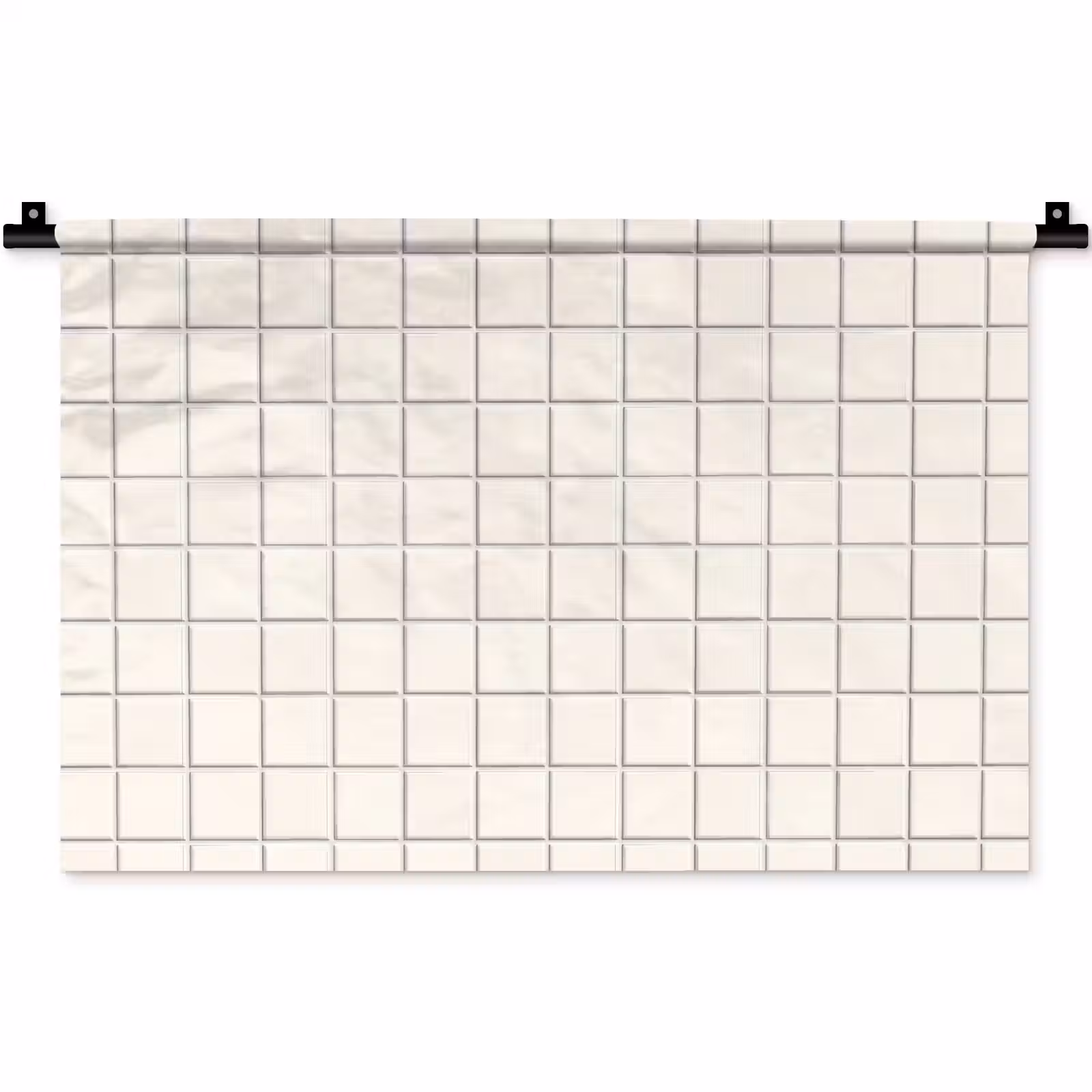 Wandkleed - Patroon - Tegels - Wit — 1