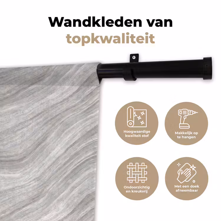 Wandkleed - Patroon - Helder - Wit - Grijs — 3