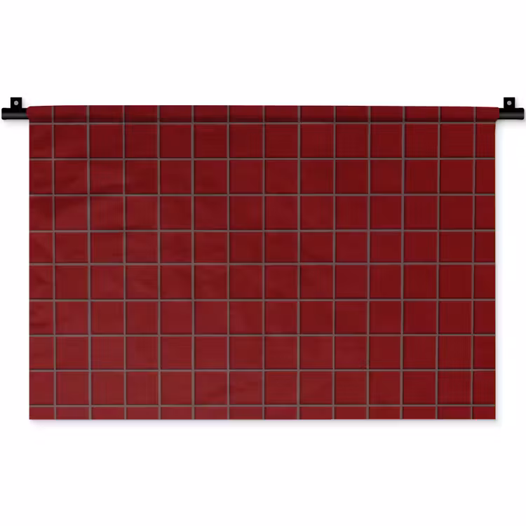 Wandkleed - Patroon - Tegels - Burgundy — 1