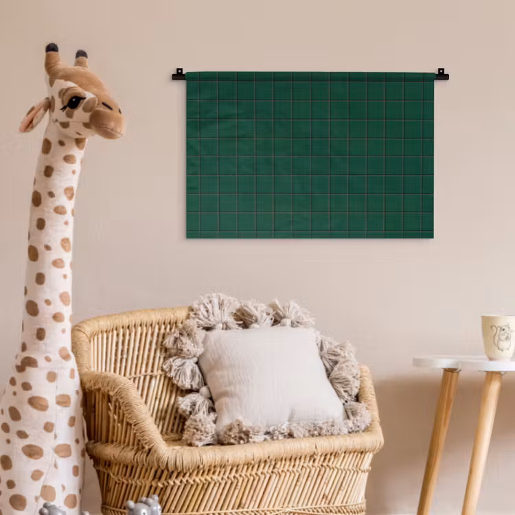Wandkleed - Patroon - Tegels - Dennen - Groen — 5