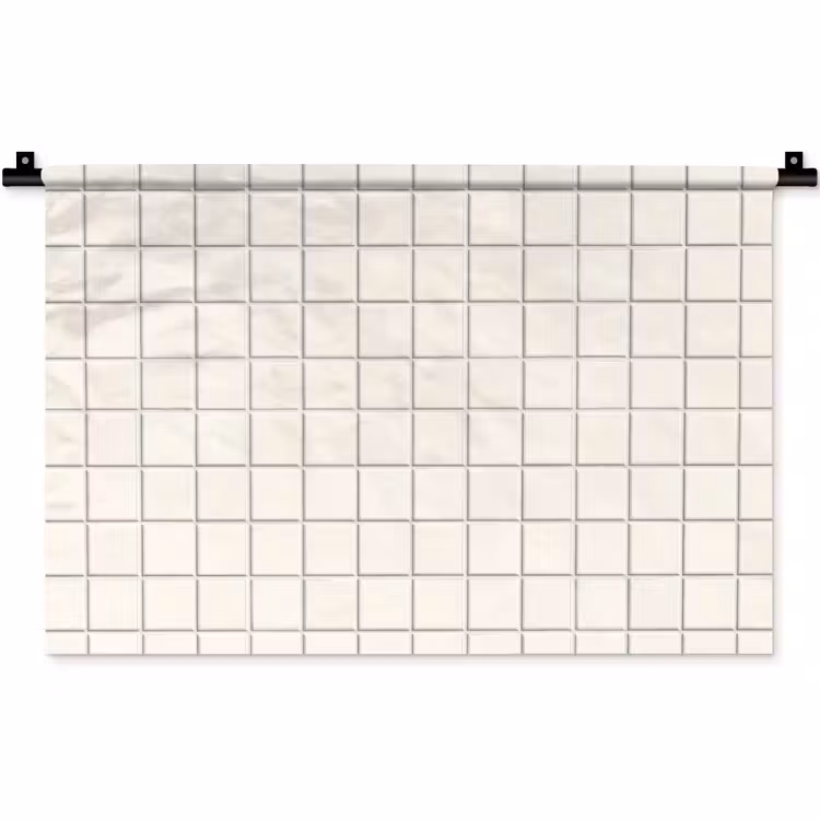 Wandkleed - Patroon - Tegels - Wit — 1
